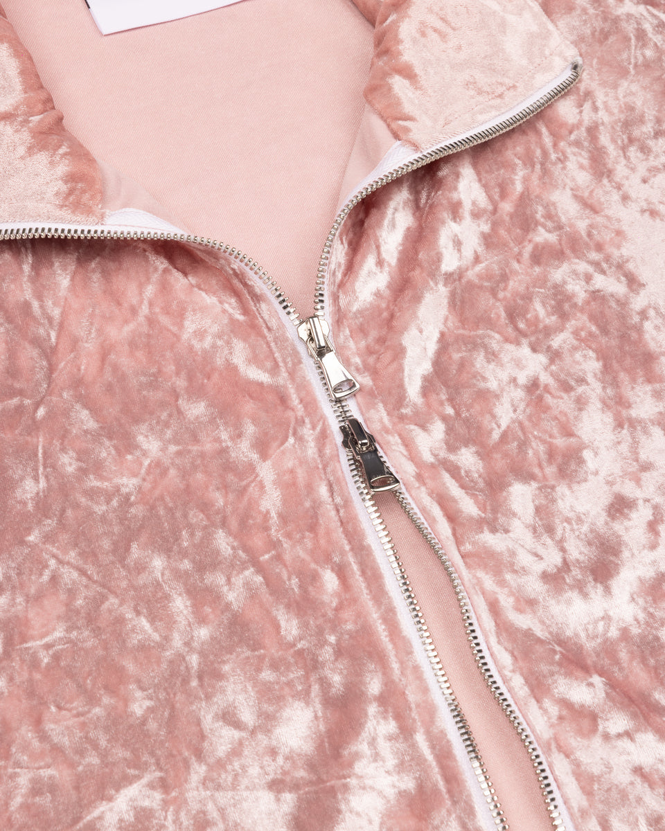 Amor Prohibido LA Double Zip Jacket — Dusty Pink Velour