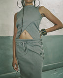 Grey Crossed American TankTop