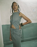 Grey Crossed American TankTop