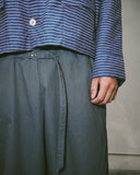 Relaxed Belted Long Capri Short