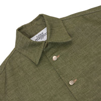 Moss Green Denim Love Button-Up