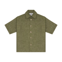 Moss Green Denim Love Button-Up