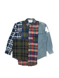 Red & Blue Color Block Flannel