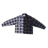 Blue Red & Navy Green Split Flannel